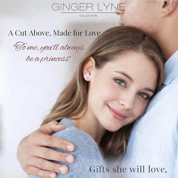 Titanium Princess Cut Labret Stud Earrings for Piercings by Ginger Lyne Solitaire Cz 6Pc Set G23 Screw Front Flat Back Body Jewelry 2 pair post 6mm, 8mm Cartilage, Helix, Tragus, Lip, Conch, Lobe