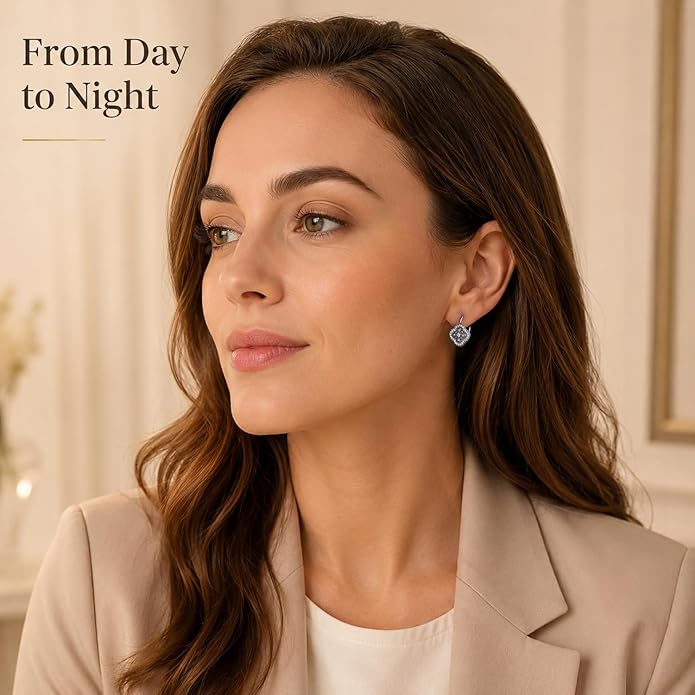 LeCalla 925 Sterling Silver Leverback Drop Earrings Lightweight Bohemia Teardrop Drop Dangle Earring for Women