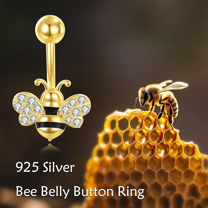 Sunflower Daisy Belly Button Ring Dangle Hoop 925 Sterling Silver Hypoallergenic Belly Button Piercing Body Navel Rings Sexy Belly Button Jewelry Gifts for Women (14G)