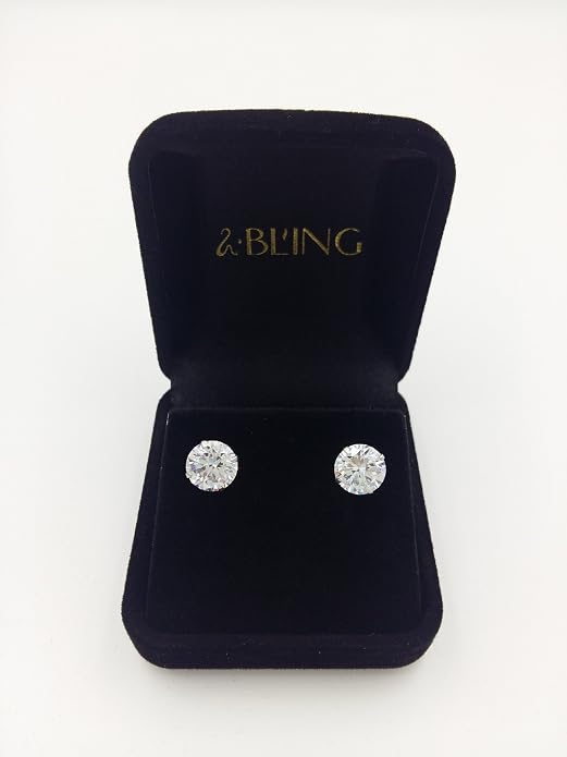 SBLING Platinum Plated Sterling Silver Stud Earrings Made with Austrian Crystals
