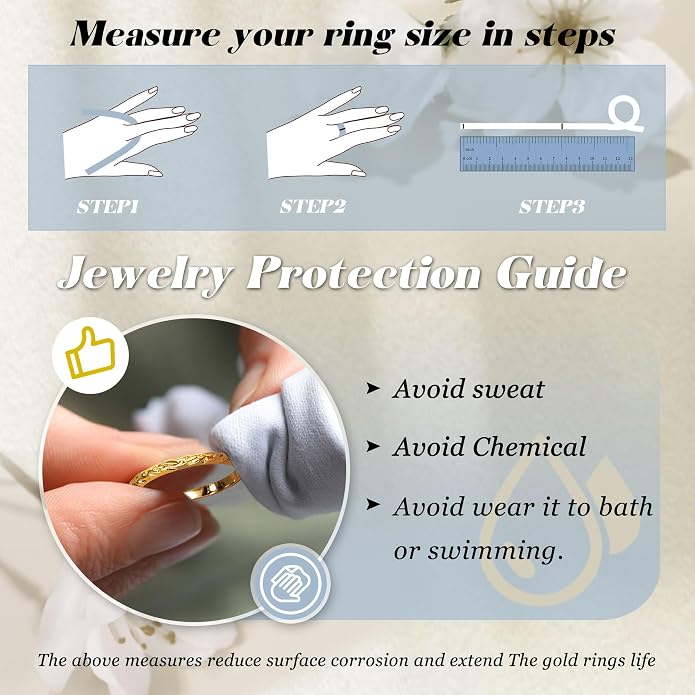 Fansilver Stackable Chunky Gold Rings for Women Non Tarnish Dainty 14K Gold Plated Stacking Thumb Rings Set Trendy Gold Wedding Band Ring Size 5-11