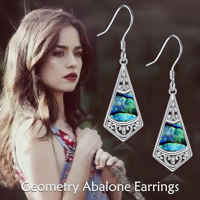 POPLYKE 925 Sterling Silver Tree of Life Dangle Earrings for Women Fashion Abalone Shell Jewelry Gifts for Mom Sister Friend Birthday