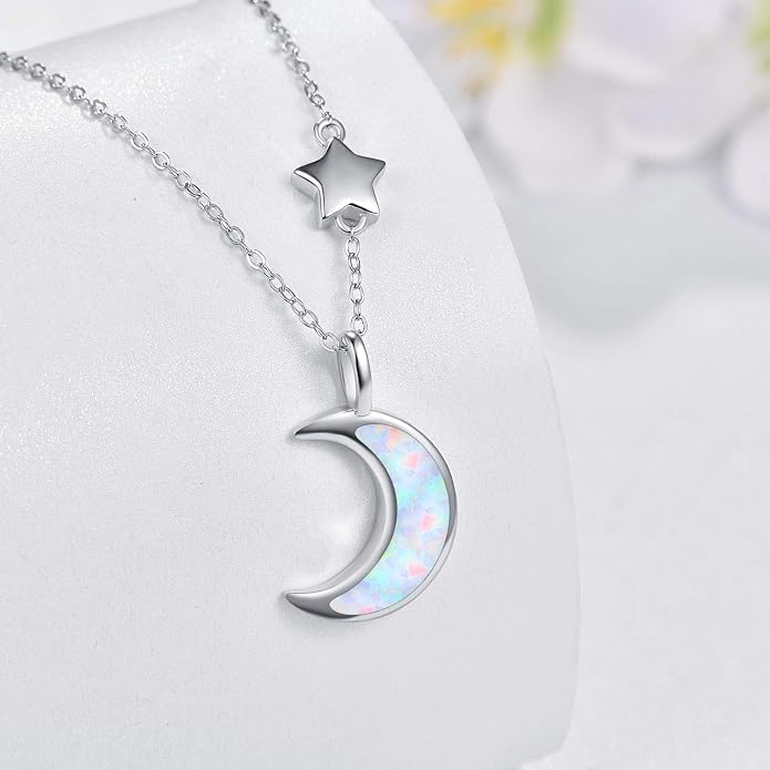 Cuoka 925 Sterling Silver Heart Necklace I Love You to The Moon and Back Pendant Sun Star Moon Necklace Jewelry for Women with Gifts Box