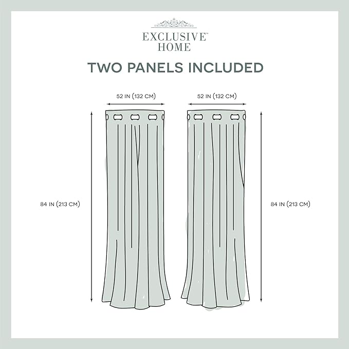TOWN & COUNTRY LUXE Talia Double Layer Indoor Curtains, Sheer and Room Darkening Blackout, Grommet Top, Energy Efficient, 2-Pack Set, 52"x84", Sand