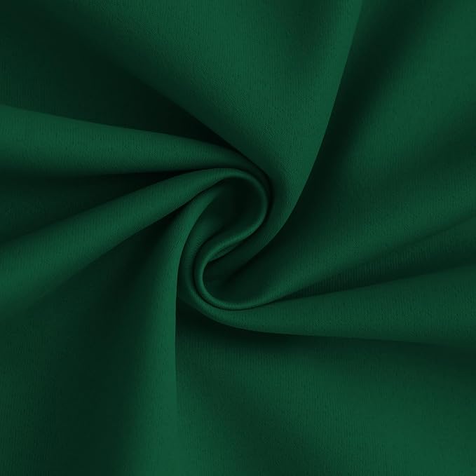 Yakamok Dark Green 100% Blackout Curtains 63 Inches Long 50" Wide 2 Panels | Blackout Curtain Panels for Bedroom, 2 Thick Layers Grommet Top Thermal Insulated Drapes with White Back for Living Room