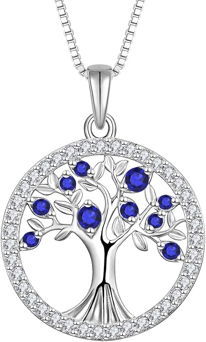 STARCHENIE Tree of Life Necklace 925 Sterling Silver Pendant for Women Family Tree Necklaces Birthstone Jewelry for Her Wife Mom Grandma