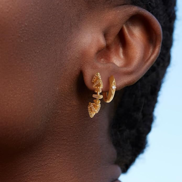 MYEARS Women Hoop Earrings Gold 14K Gold Filled Small Simple Handmade Hypoallergenic Everyday Illusion Jewelry