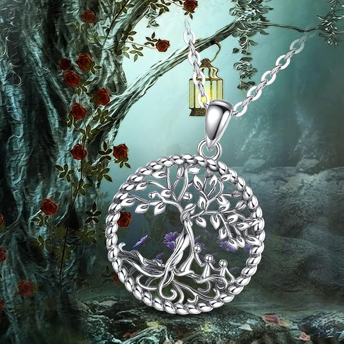 Vito 925 Sterling Silver Tree of Life Necklace for Women, Mother Tree Pendant for Mom Mother Necklace Mother's Day Jewelry Gift for Wife Grandma, 18/22 Inch Chain