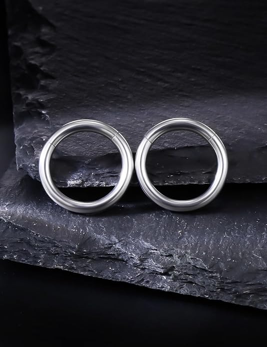 20G 18G 16G 14G 12G 10G 8G 6G 4G 2G Nose Rings Hoops Astm F136 Titanium Clicker Septum Lip Ring Tragus Helix Daith Rook Conch Snug Cartilage Lobe Earrings Hoop Piercing Jewelry For Women Men