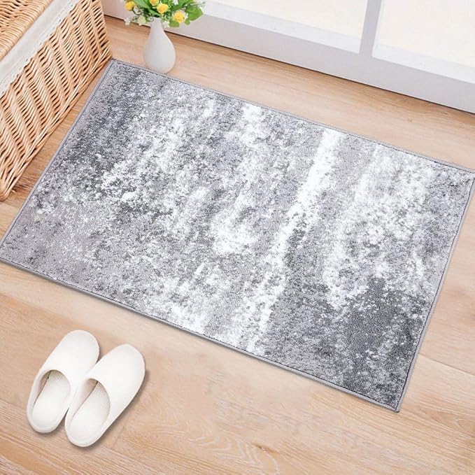 Rugshop Watercolor Distressed Modern Bohemian Area Rug Gray 2' x 3'