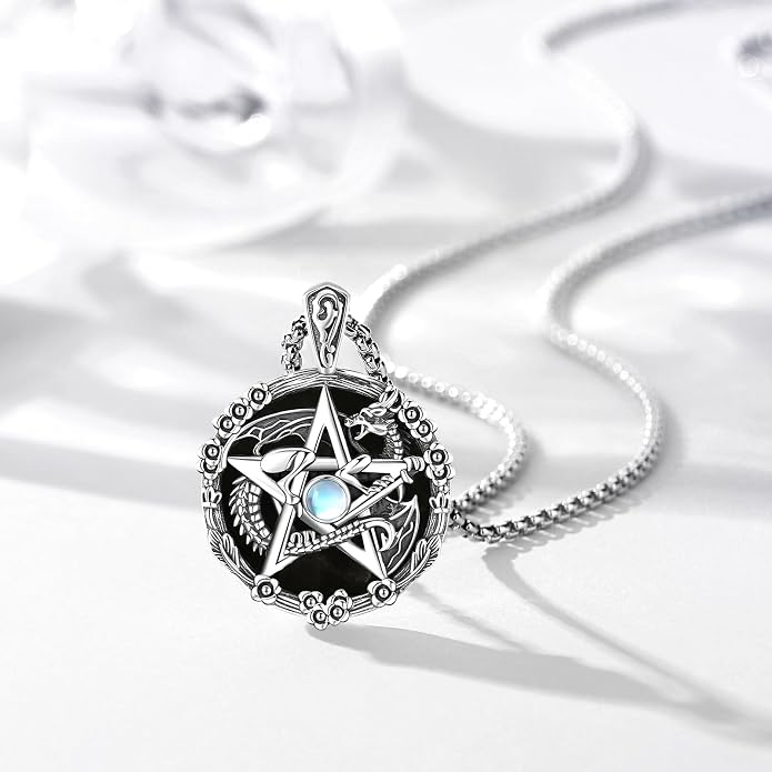 Pentagram/Celtic Knot/Witches Knot/Santa Muerte/Triple Moon Goddess/Baphomet/Hecate Necklace Sterling Silver Magic Wiccan Amulet Pagan Jewelry for Women Men