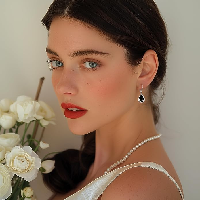 Dangle Earrings Sterling Silver Moonstone/Turquoise/CZ/Crystal Earrings for Women Tree of Life Animal Filigree Leverback Earrings Jewelry Gifts