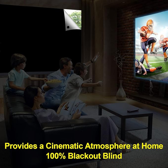 FADOTY 100% Blackout Curtains 2 Pack, 57"x 40" Black Out Window Cover | Blackout Window Film Shades Blinds, Cuttable, No Drill, Sun Heat Light Blocker for Bedroom, Nursery, Media Room, RV, Black