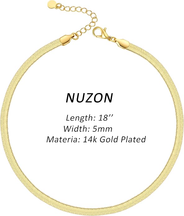 Natural Freshwater Baroque Pearl Necklace 14K Gold Plated Dainty Choker Necklace for Women Girls Snake Chain/Cuban Link/Paperclip/Ball Beaded Chain/Tennis Chain Fashion Jewelry for Gift