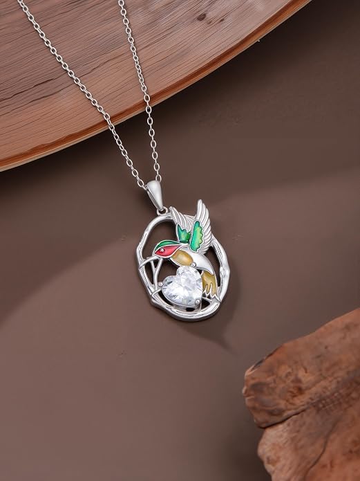 Midari Ocean Necklace 925 Sterling Silver Flamingo Mama Bear Dolphin Penguin Sea Turtle Axolotl Desert Cactus Nautical Rudder Tropical Palm Compass Wave Pendant Boho Jewelry Gifts for Women Men