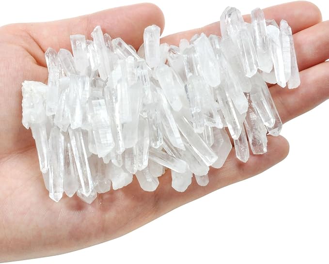 Top Plaza 0.44lb Clear Quartz Crystal Bulk Irregular Shape Rough Crystal Stones Points 0.39-1.18'' Raw Natural Gemstones for Meditation Yoga Reiki Balancing