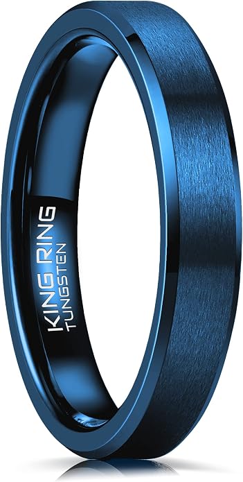 King Ring Tungsten 4/6/8/10mm Rings – Super Polished Matt Finish Tungsten Rings – Designed in USA