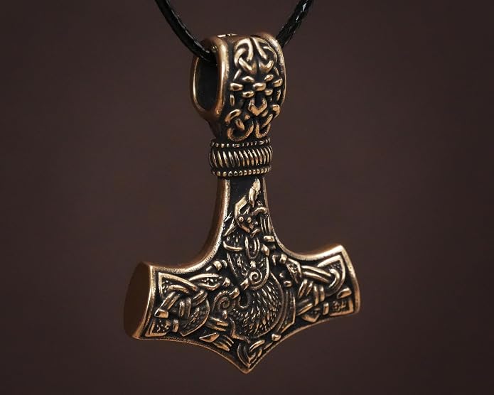 Baldur Jewelry - Thors Hammer Necklace Pendant Mjölnir - Viking Norse Thor Hammer Pendant Viking Jewelry - Thor Necklace - Thor Gifts for Men - Viking Necklace for Men