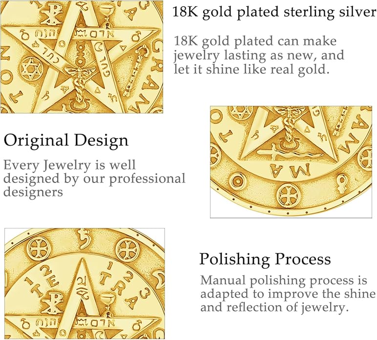 AEONSLOVE Tetragrammaton De Plata 925 Sterling Silver Tetragrammaton Necklace/Metatron Cube Pendant Amuleto De Proteccion Gifts for Women Men