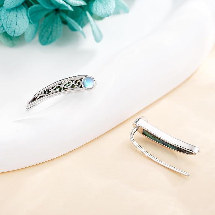 Ear Climbers Earrings for Women Sterling Silver Vintage Ear Crawler Earrings Jewelry Gifts for Women
