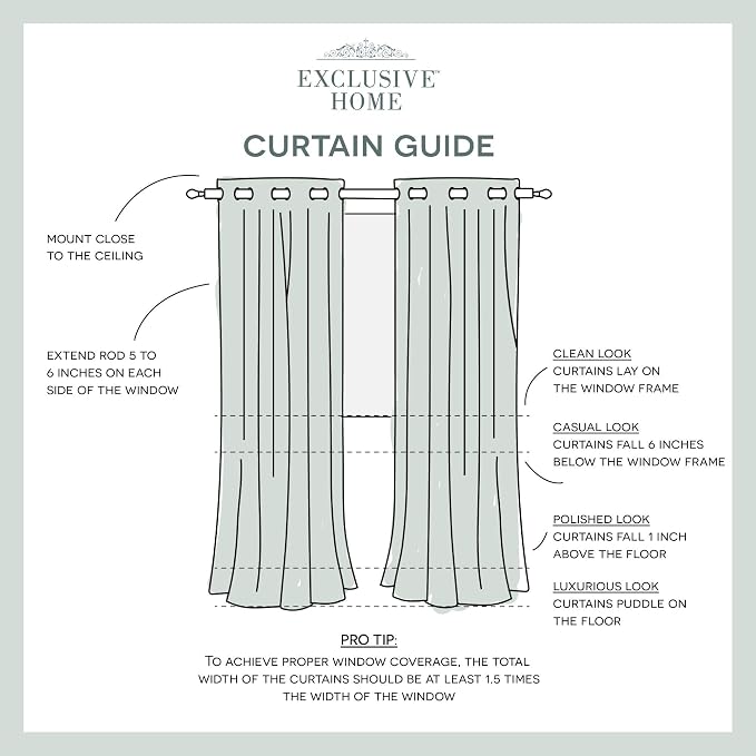 TOWN & COUNTRY LUXE Talia Double Layer Indoor Curtains, Sheer and Room Darkening Blackout, Grommet Top, Energy Efficient, 2-Pack Set, 52"x63", Turquoise