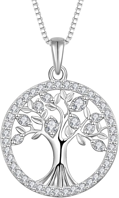 STARCHENIE Tree of Life Necklace 925 Sterling Silver Pendant for Women Family Tree Necklaces Birthstone Jewelry for Her Wife Mom Grandma