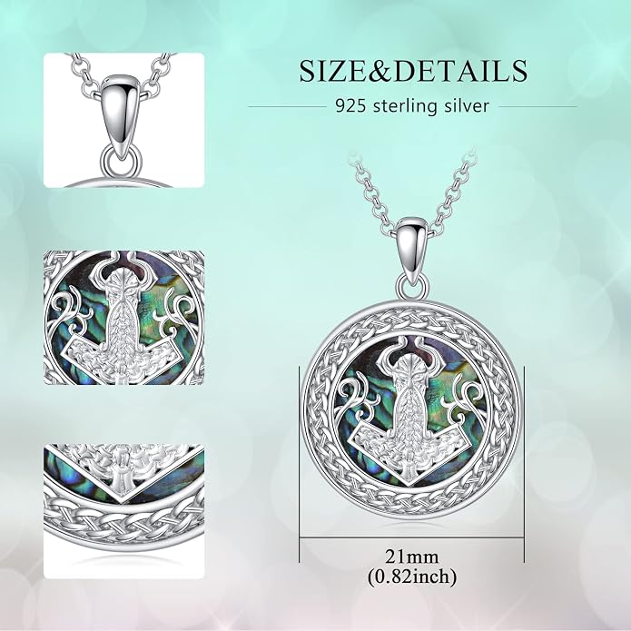 S925 Sterling Silver Poseidon Trident/Peace Sign/Coexist Peace Symbol/Pirate/Arrowhead/Flower of Life/Thor's Hammer Jewelry Necklace Gifts for Women Men