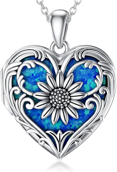 SOULMEET Personalized Silver Locket Necklace That Holds Pictures Photo Keep Someone Near to You, Memorial Custom Lockets Necklaces Letters Engraving for His Her