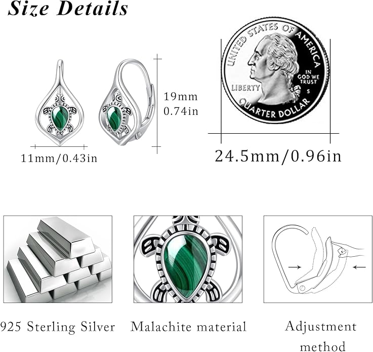 Cute Animal Leverback Earring 925 Sterling Silver Summer Bohemia Beach Theme Earrings for Women