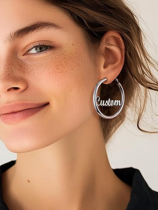 Stainless Steel Chunky Hoop Earrings For Women, Minimalist and Chic, Black/Gold Plated, Round Hoops Earrings Hypoallergenic, Size: 30mm/40mm/60mm/80mm, Come with Box