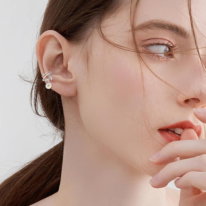 POPLYKE 925 Sterling Silver Ear Cuff Earrings for Women Climber Earrings No Piercing Jewelry Gift for Women