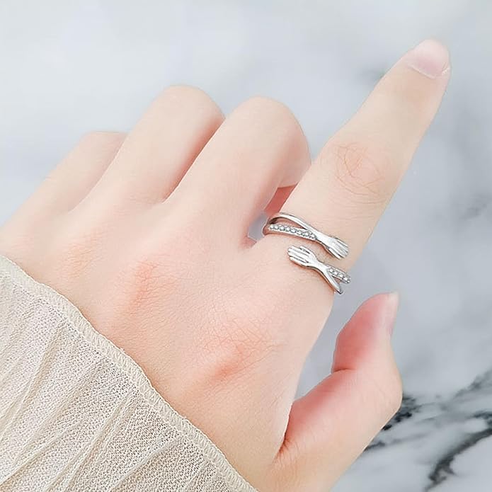 925 Sterling Silver Ring Minimalist Adjustable Rings Band Handmade Rings for Women Girls