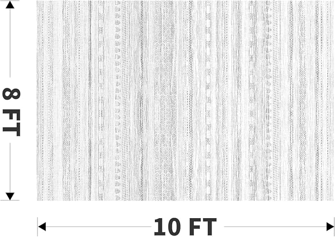 8x10 Area Rugs for Living Room Machine Washable Rug Distressed Indoor Carpet Neutral Moroccan Boho Rug Ultra Soft Area Rug for Bedroom Dining Room Playroom Office, Grey