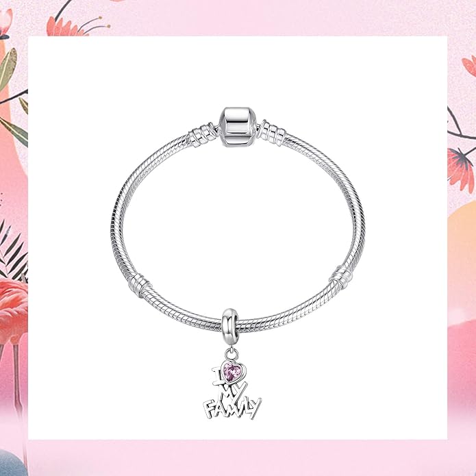 NINGAN 925 Sterling Silver Charm Golden Love Charm Buckle Safety Chain Travel Bead Firefly Dragonfly Pendant, Suitable for Women Bracelet and Necklace as Gift from Mom and Friends