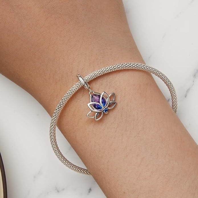 NINGAN 925 Sterling Silver Charm Golden Love Charm Buckle Safety Chain Travel Bead Firefly Dragonfly Pendant, Suitable for Women Bracelet and Necklace as Gift from Mom and Friends