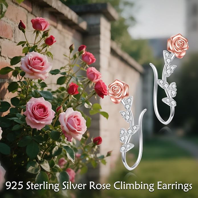 leaf/cherry blossom/purple orchid/celtic knot earrings Ear Climber Crawler Cuff Sterling Silver Wrap Earrings for Women