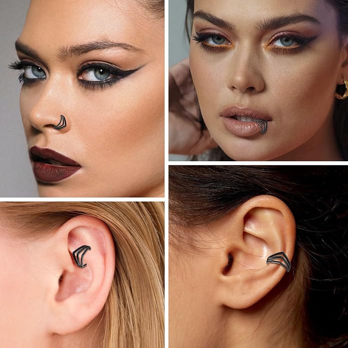 316L Surgical Steel Septum Clicker Ring Nose Ring Hoop Sleeper Hoop Earring Helix Rook Conch Cartilage Daith Tragus Earrings Lobe Nose Piercing Jewelry for Women