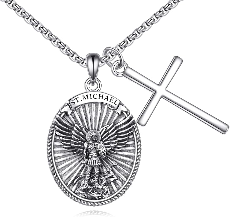 POPLYKE Faith/Sword/Mustard Seed/Horse/Wolf/Thor's Hammer/Viking/Devil Eyes Snake Sterling Silver Necklace for Men Jewelry Birthday Gifts