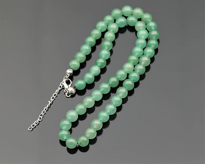 Natural Gemstone Beaded Choker Necklace | 8mm Handmade Adjustable Jewelry for Men & Women | Chakra Balancing Crystal Necklace | Spiritual Gift | Macrame Cord with Extender