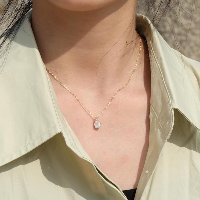 S.Leaf 18K Gold Plated Cubic Zirconia Choker Necklace for Women 925 Sterling Silver Layered Coin Moon Star Heart Circle Crystal Lariat Pendant Necklaces Gifts for Women Trendy