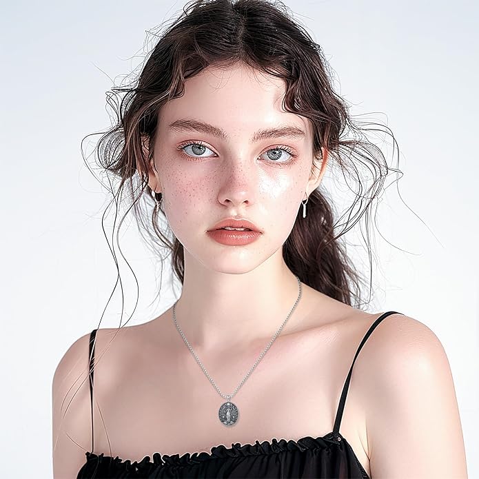 Hecate Wiccan Triple Moon Goddess Necklace Tetragrammaton Nudo De Bruja Plata 925 Original Sterling Silver Cat Moon Pendant Hekate Witch Necklace Amulet Witchy Jewelry Gifts for Women Men