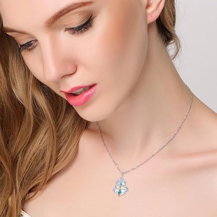 EVER FAITH 925 Sterling Silver CZ Baroque Pendant Adjustable Necklace