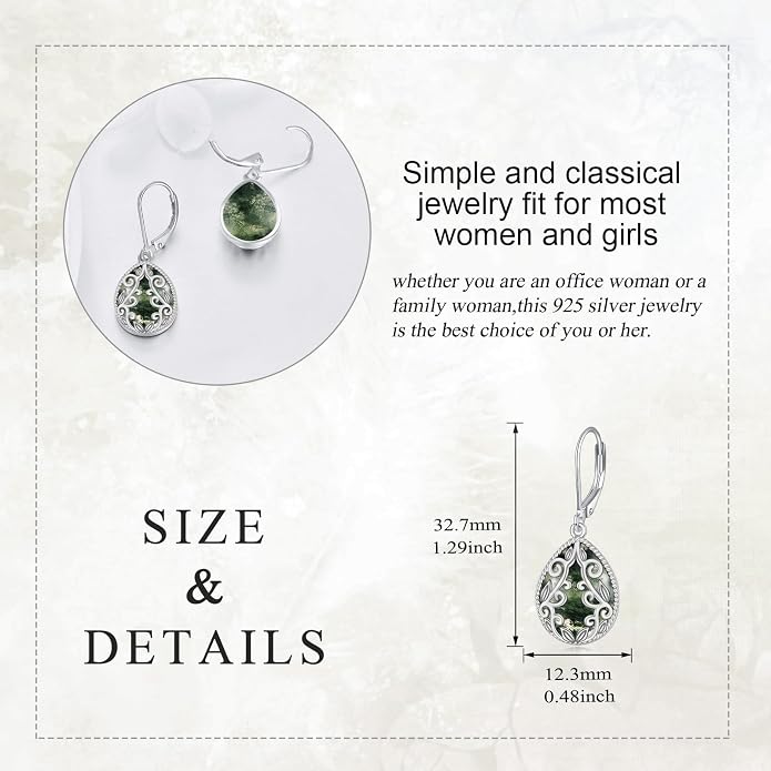 Teardrop Earrings Sterling Silver Filigree Irish Celtic Teardrop Drop Earrings Jewelry Gifts For Women