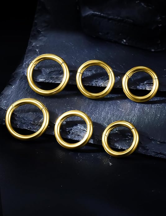 20G 18G 16G 14G 12G 10G 8G 6G 4G 2G Nose Rings Hoops 316l Surgical Steel Clicker Septum Lip Ring Tragus Helix Daith Rook Conch Snug Cartilage Lobe Earrings Hoop Piercing Jewelry For Women Men