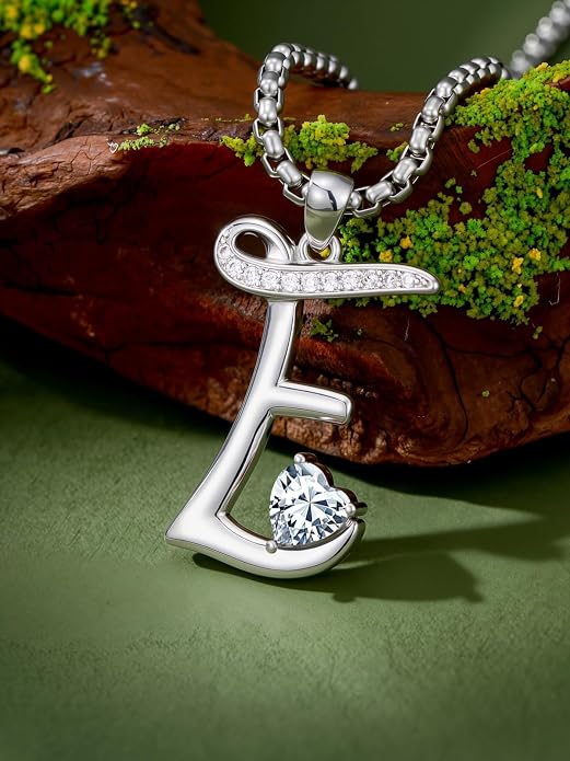 Birthday Gifts for Women Alphabet A to Z Initial Birthstone Pendant Necklaces for Women - 18k White Gold Plated Personalized Name Jewelry Anniversary Graduation Gifts for Wife Her Daughter Girlfriend(with Gift Box)