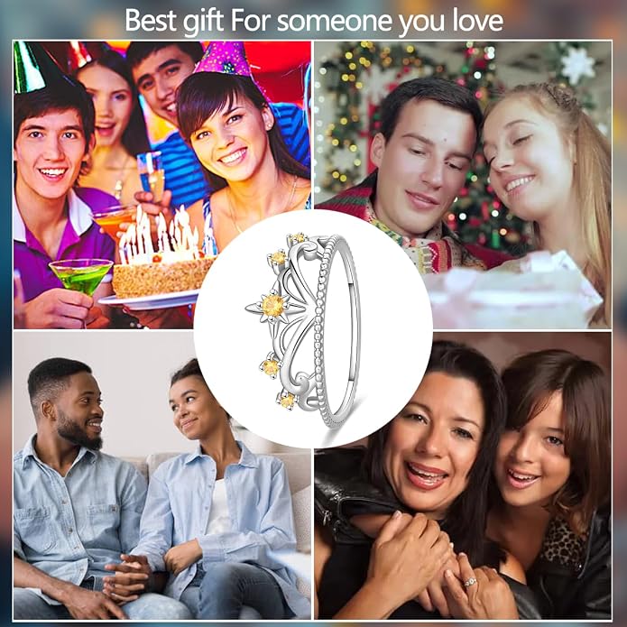 925 Sterling Silver Rings for Women | Elegant Dainty Hoop & Band Rings with 5A Cubic Zirconia | Daily Wear Jewelry with Gift Bag (Sizes 6-9)