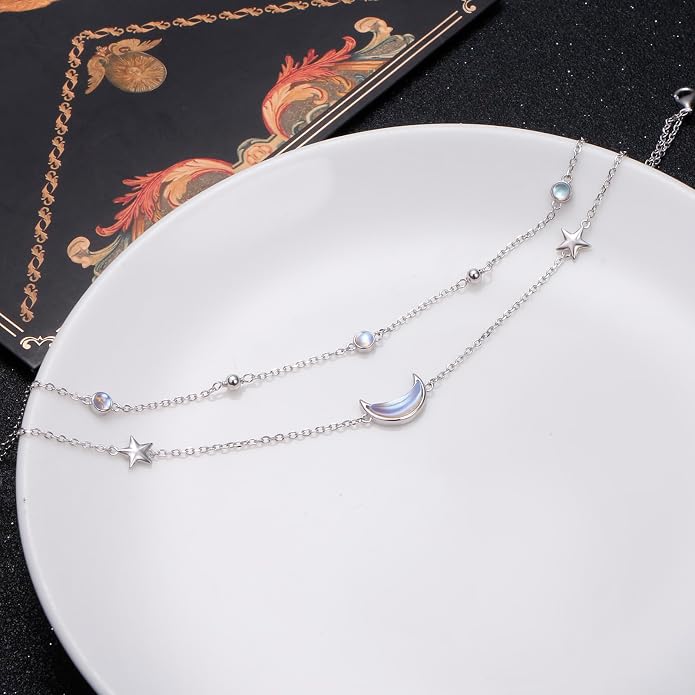 Anklets for Women 925 Sterling Silver Blue Evil Eye Infinity Butterfly Adjustable Multilayer Layered Summer Beach Ankle Bracelet Foot Chain Jewelry for Women