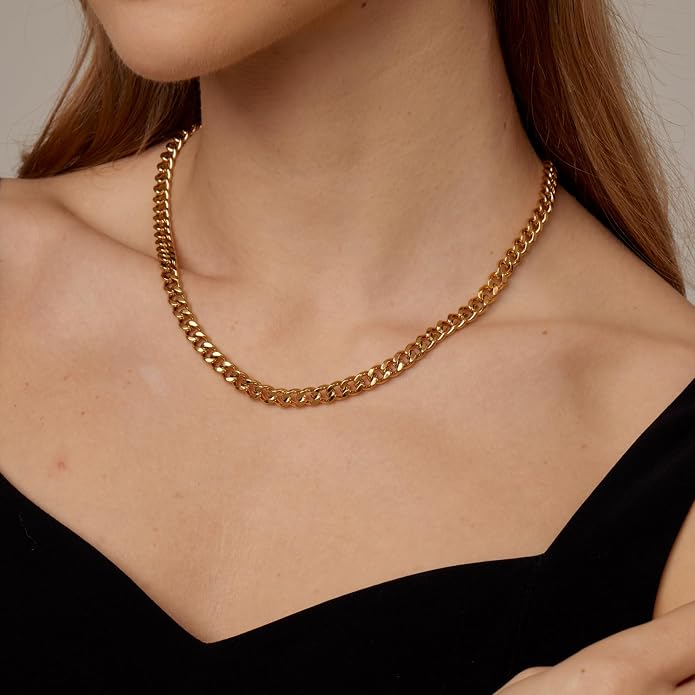 Gold Chain Necklace for Women Dainty Simple Satellite Beaded Twisted Chain Choker Necklace Everyday Jewelry Christmas Gifts