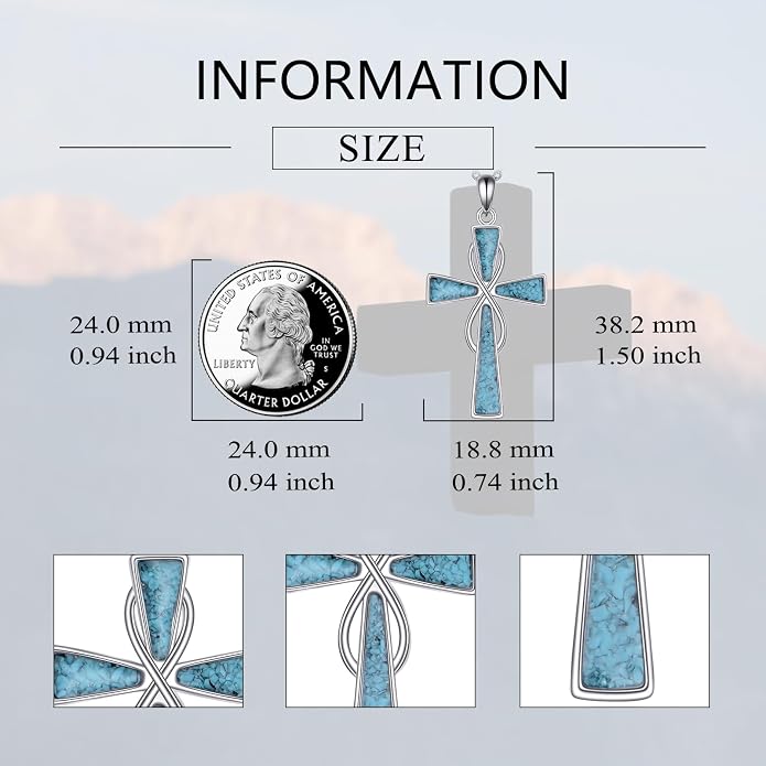 Cross Necklace 925 Sterling Silver Cross Faith Pendant Christian Jewelry Gifts for Women Men