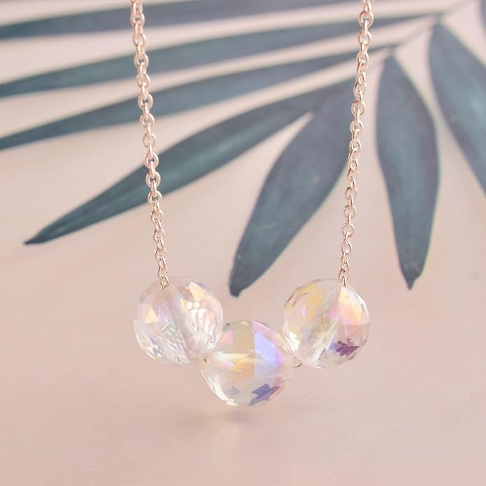 Dainty Angel Aura Quartz Crystals Pendant Necklace, Protection Gemstone Necklace, Energy Healing Spiritual Crystals, Birthday, Gift for Women, Gemstone Jewelry 18 inch AAA+ Quality (angel aura C)